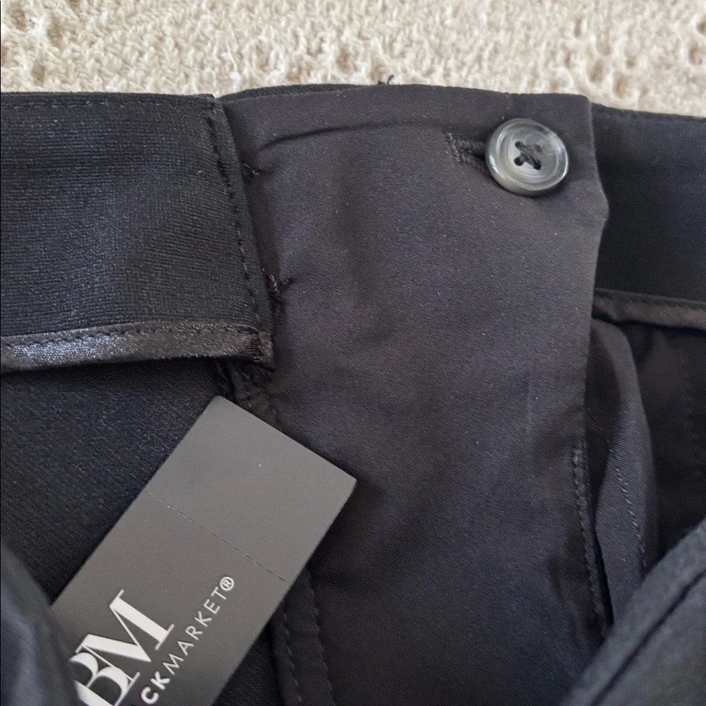 WHBM Black Stretch Extra High-Rise Slim Boot Trouser Size 6P NWT‎